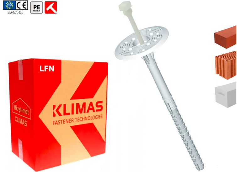 10x200mm - 200ks - Fasádne natĺkacie hmoždinky LFN - plastový tŕň - s predĺženou expanznou zónou